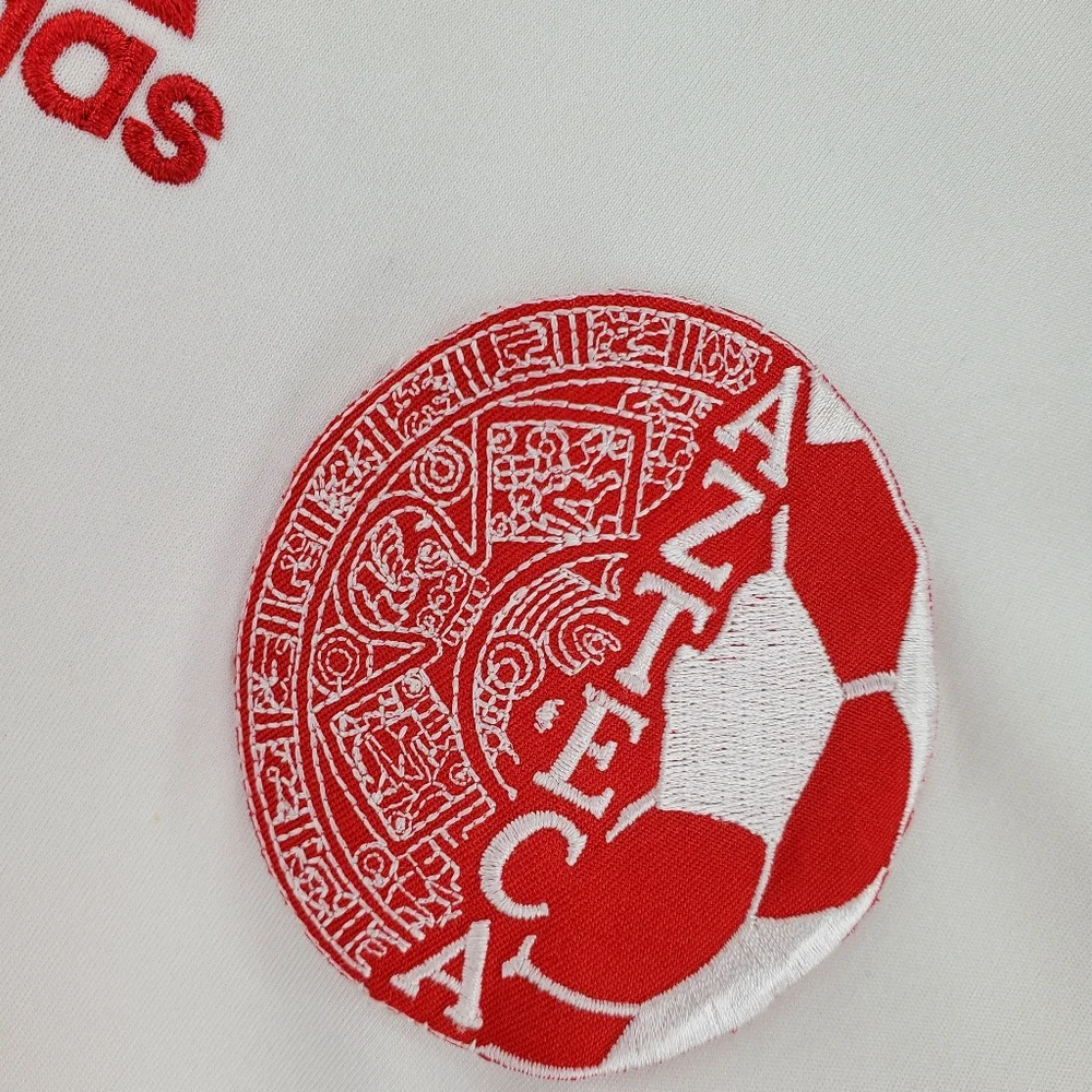 Adidas Soccer Jersey Shirt Mens S White Red Fitted SS Azteca Climalite